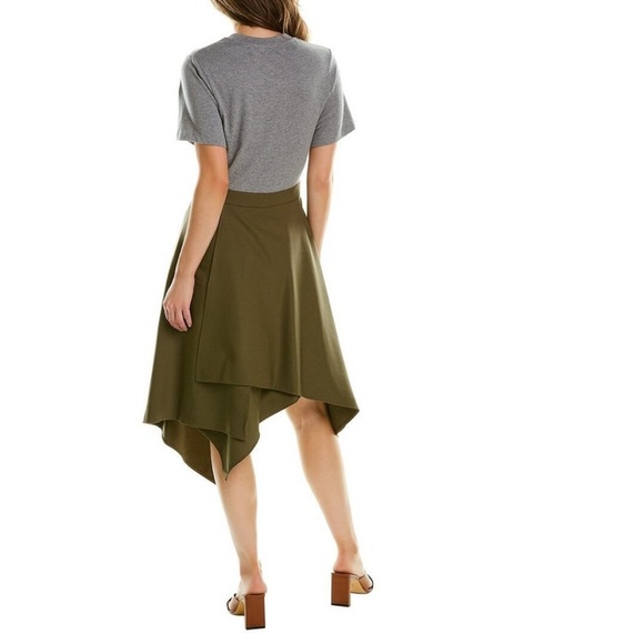 3.1 Phillip Lim Handkerchief Midi Dress Women’s Size 4 Wool Fir Green‎ Gray - Picture 2 of 15